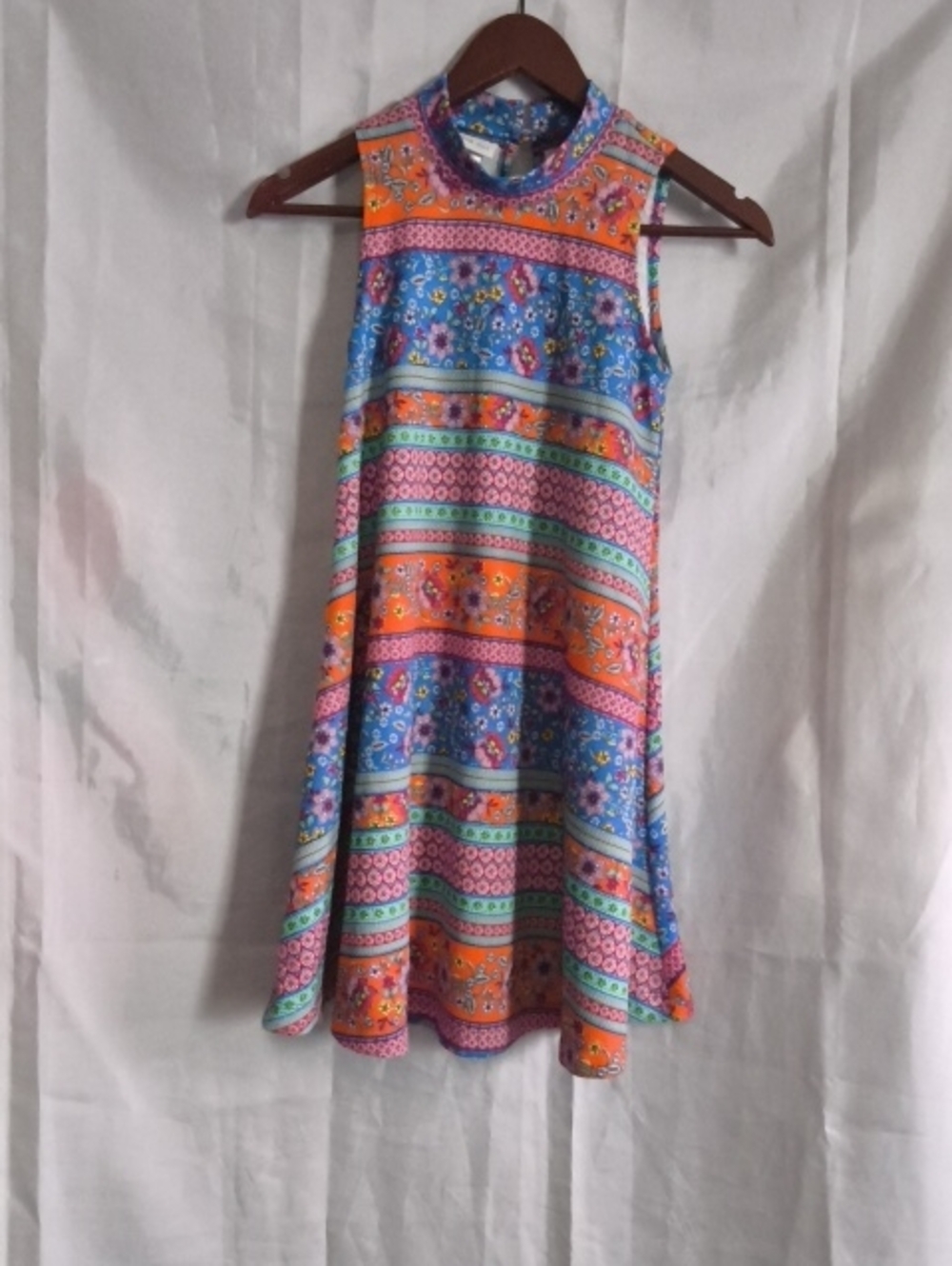 Bonnie Jean Size 14 Girls Trapeze Style Dress Boho Floral Paisley Shabby